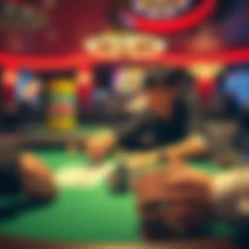 Casino Betting Strategy A person at a casino table focused on their game, with chips stacked and cards in hand, showing concentration and strategy in action.