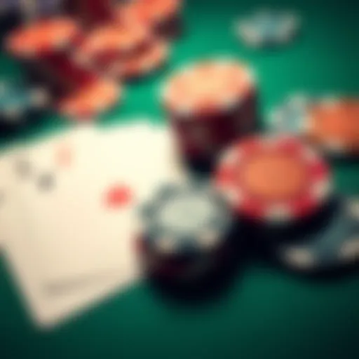 A close-up of casino chips and playing cards on a green felt table, illustrating the concepts of insurance and even money in gambling.