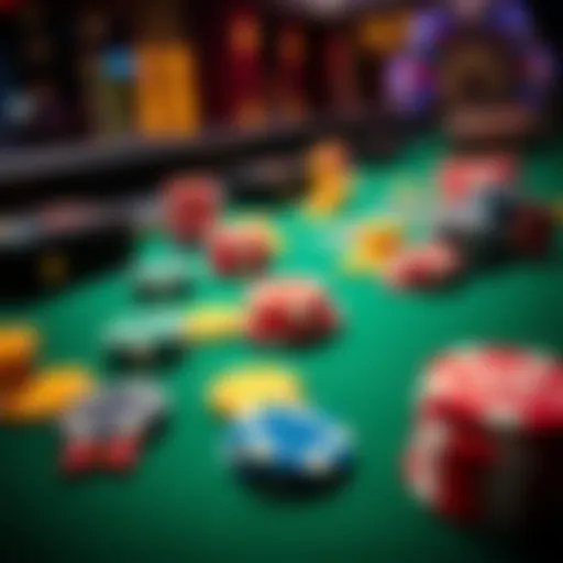 A close-up of colorful casino chips on a green felt table, illustrating a gaming strategy in action.