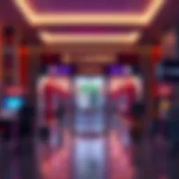 A casino entrance showing a sign for ID checks, with players waiting to enter, looking concerned.