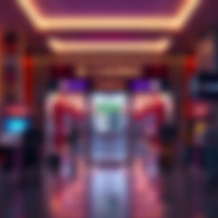 A casino entrance showing a sign for ID checks, with players waiting to enter, looking concerned.