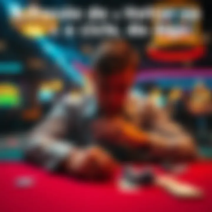 Casino Gambling Temptation A person sitting at a table with casino chips and a few bills, looking conflicted about returning to gambling after past losses.