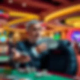 A casino manager speaks to a surprised gambler, presenting a cash offer after an error in ruling.