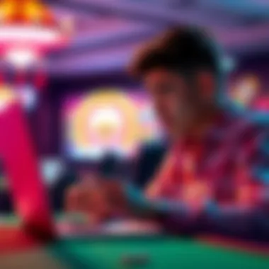 A person looking upset while checking their online casino account on a laptop, expressing frustration over payment issues