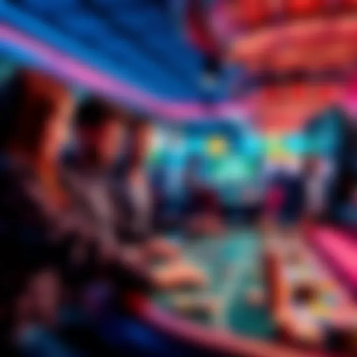 Casino Players Setting Small Winning Goals People in a casino discussing small winning goals while playing