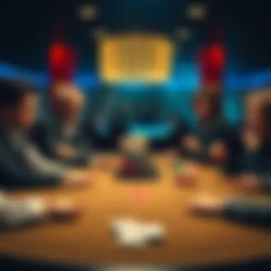 Casino Poker Table Etiquette A group of people playing poker at a casino table, showing proper etiquette and behavior during a game.