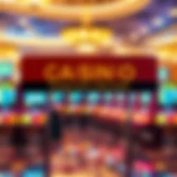 Casino sign caution A warning sign in a casino indicating changes in high limit areas, with slot machines in the background.