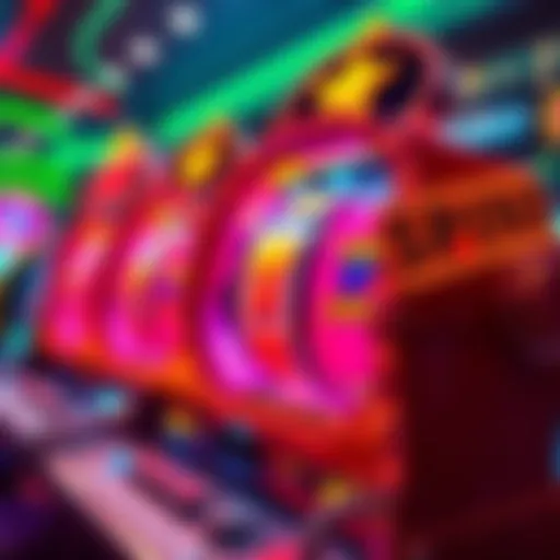 A colorful casino slot machine displaying free spins available for players