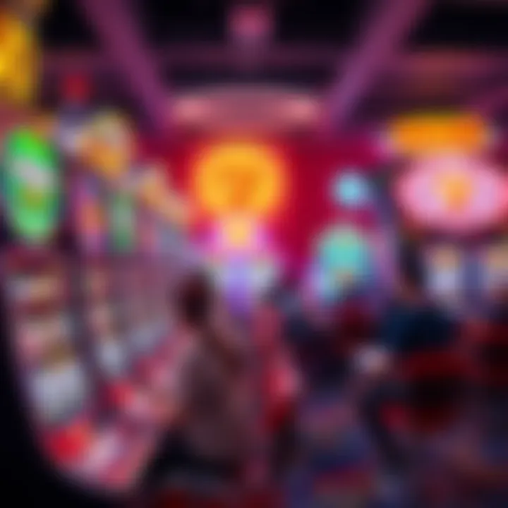 Colorful casino slot machines with players enjoying their time in a lively setting
