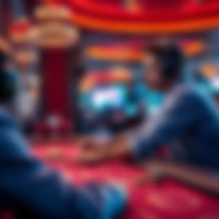 A casino streamer playing at a gaming table, showcasing their reactions and gameplay during a live stream
