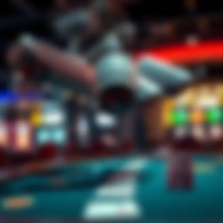 Casino Surveillance Technology A close-up of advanced surveillance cameras monitoring a card table at a casino, highlighting the new technology used to detect card counters.