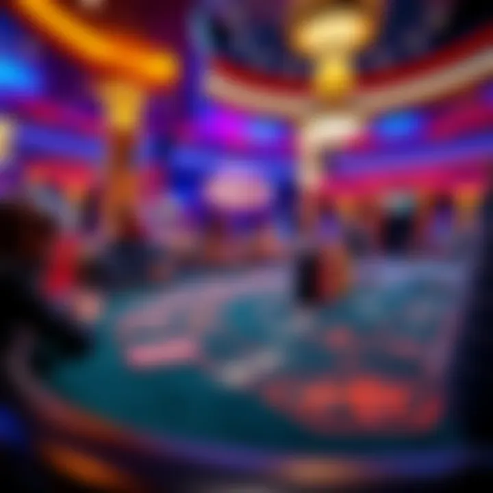 A casino table with $10 minimum bet at Planet Hollywood, Las Vegas, with players enjoying the game.