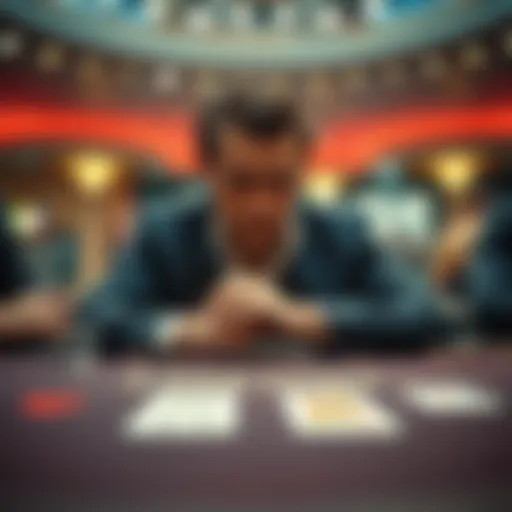A player at a casino table looking frustrated while playing a card game, highlighting issues of cheating.