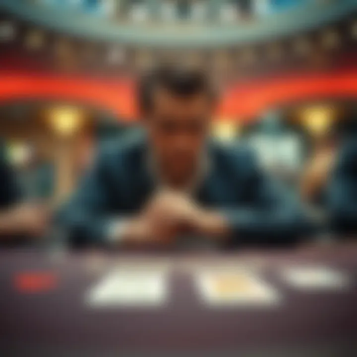 A player at a casino table looking frustrated while playing a card game, highlighting issues of cheating.