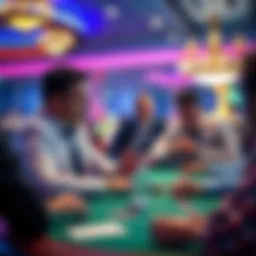 Players at a casino table, one expressing gratitude to another for leaving the game respectfully.