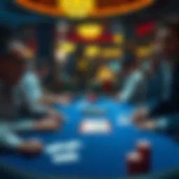 A casino table showing a dealer dealing cards slowly while players look on with mixed expressions of patience and frustration