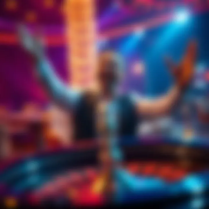 Exciting Casino Victory A joyful person celebrating a small win at a roulette table with a bonus.