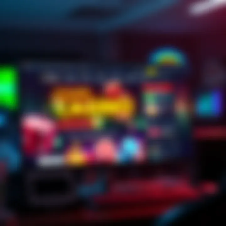 A computer screen displaying a casino website with flashy bonuses and promotional banners.