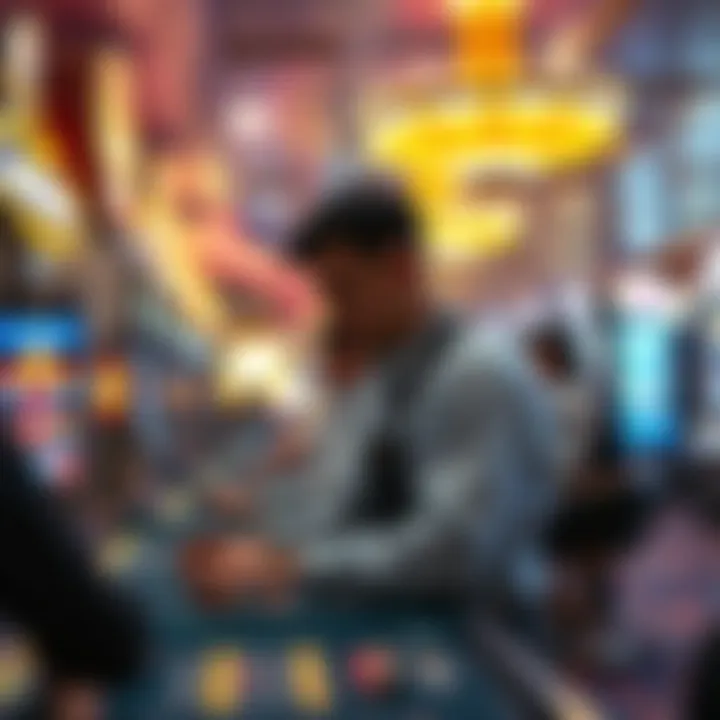 Casino staff in Las Vegas setting up gaming tables, showing resilience during economic downturn