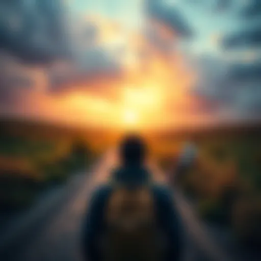 A person looking at various paths ahead, symbolizing choices and potential risks of trends.