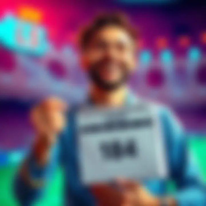 A proud bettor holding a calendar with the 184th day marked, smiling with excitement.