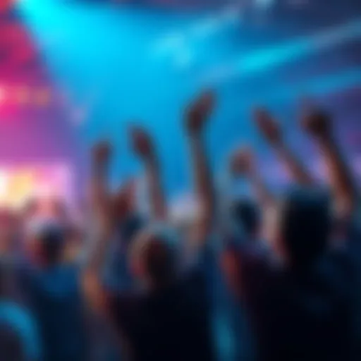 A group of excited people celebrating a victory at a betting event with cheers and raised hands