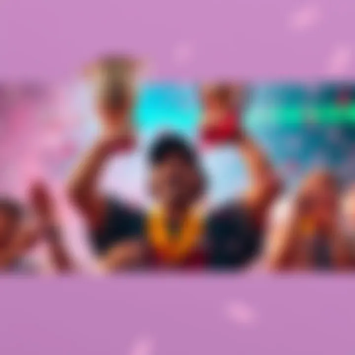 Celebration of a Great Winner A person celebrating a recent victory with a trophy and confetti around them