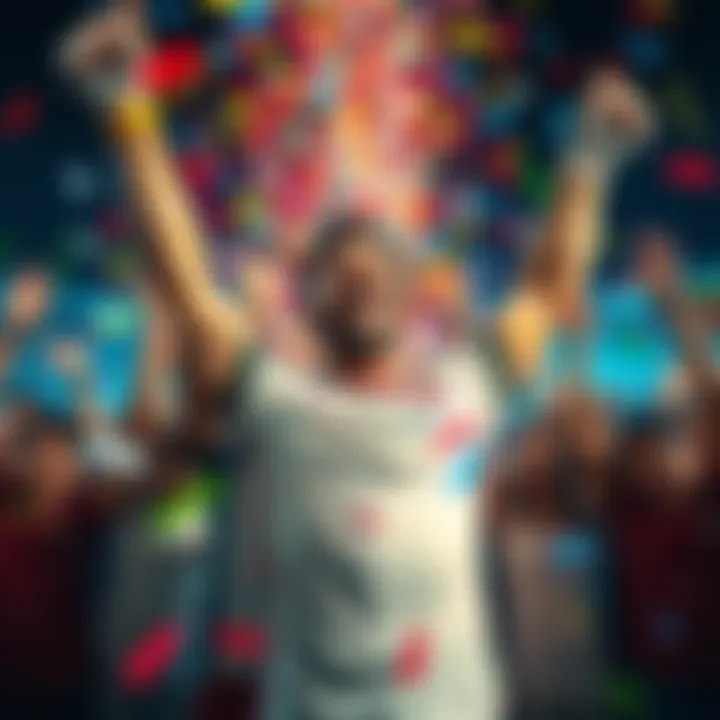 People celebrating a recent victory with smiles, confetti, and joy in the air