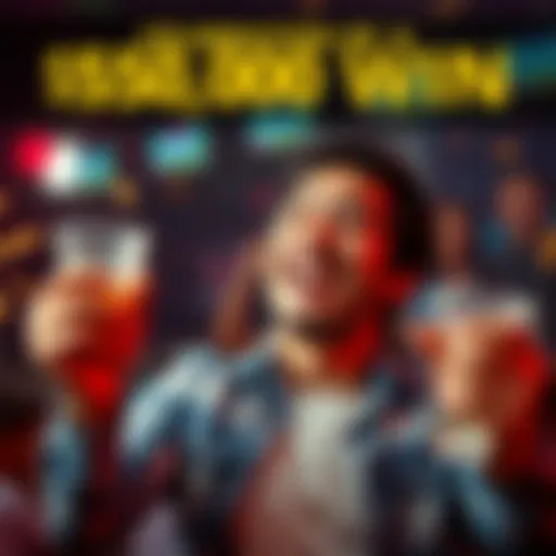 A person joyfully celebrating a $50,000 win after recovering from losses, with money in hand and a big smile on their face.