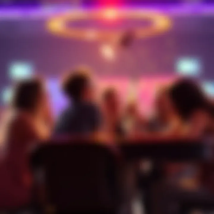 A group of friends celebrating a small victory while playing a $5 game together, with smiles and cheers