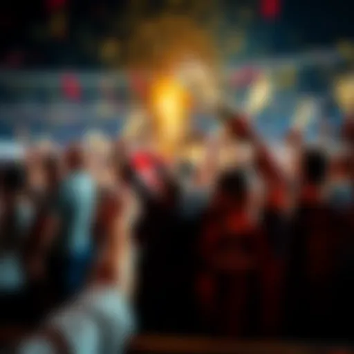 Fans celebrating with champagne after a match victory