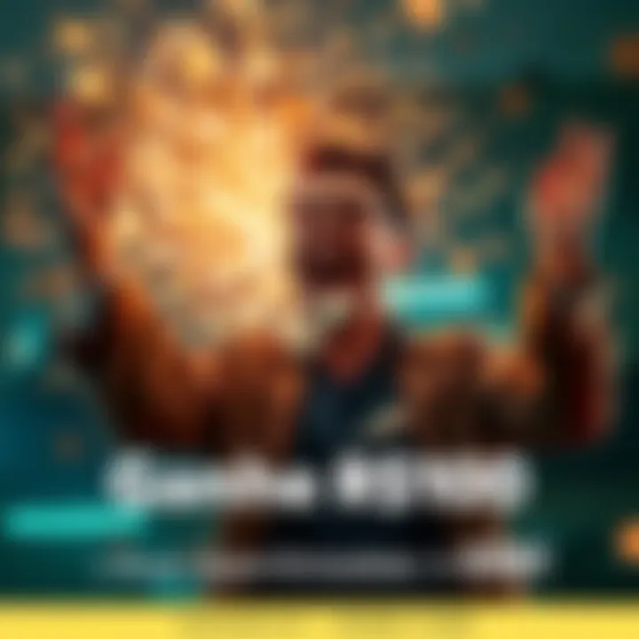 Chance to Win Cash A person celebrating while holding cash, symbolizing the opportunity to win money