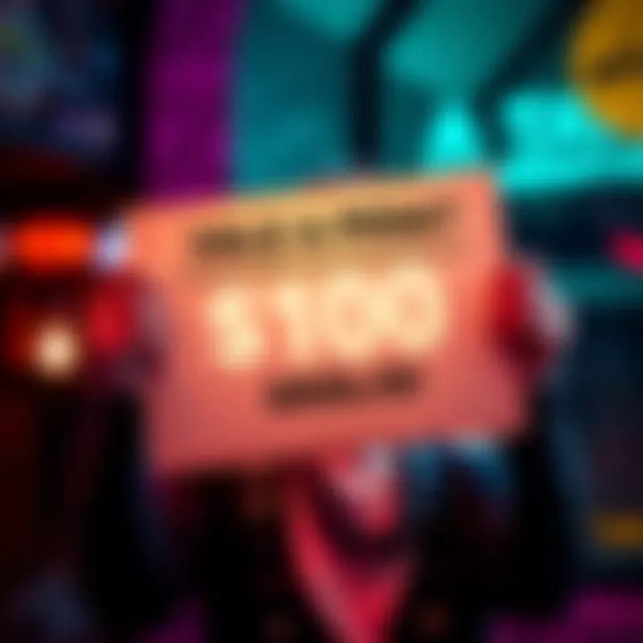 Chance to win free cash A person holding a sign that says $100 Free, looking excited