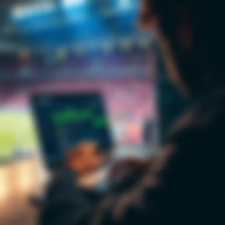 A person using a laptop with betting statistics and ChatGPT suggestions on the screen, focused on improving their betting strategies.
