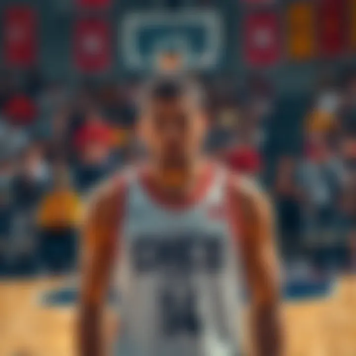 Chet looks frustrated on the basketball court after a poor performance, surrounded by disappointed fans and teammates.