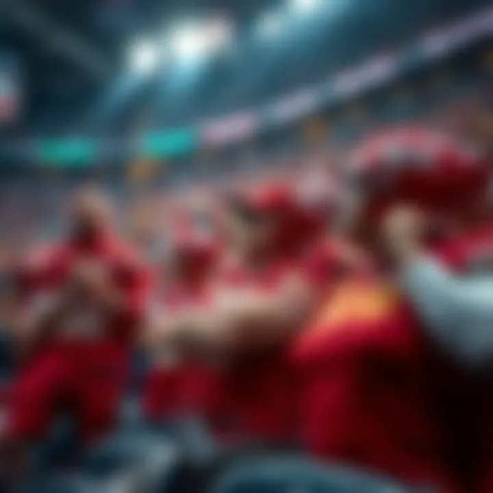 Disappointed fans in Chiefs jerseys react to a game-ending play, showing visible frustration in the stands.