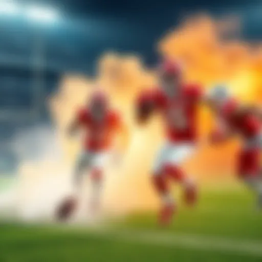 Football game action between the Chiefs and Cowboys with players on the field