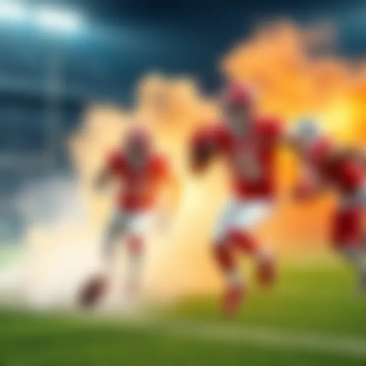 Chiefs vs Cowboys Game Action Football game action between the Chiefs and Cowboys with players on the field