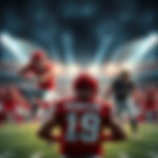 Kansas City Chiefs and Jacksonville Jaguars players on the field during a Monday Night Football game