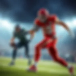 Chiefs vs Seahawks Football Game Football players from the Chiefs and Seahawks in action during the Sunday Night Football game.