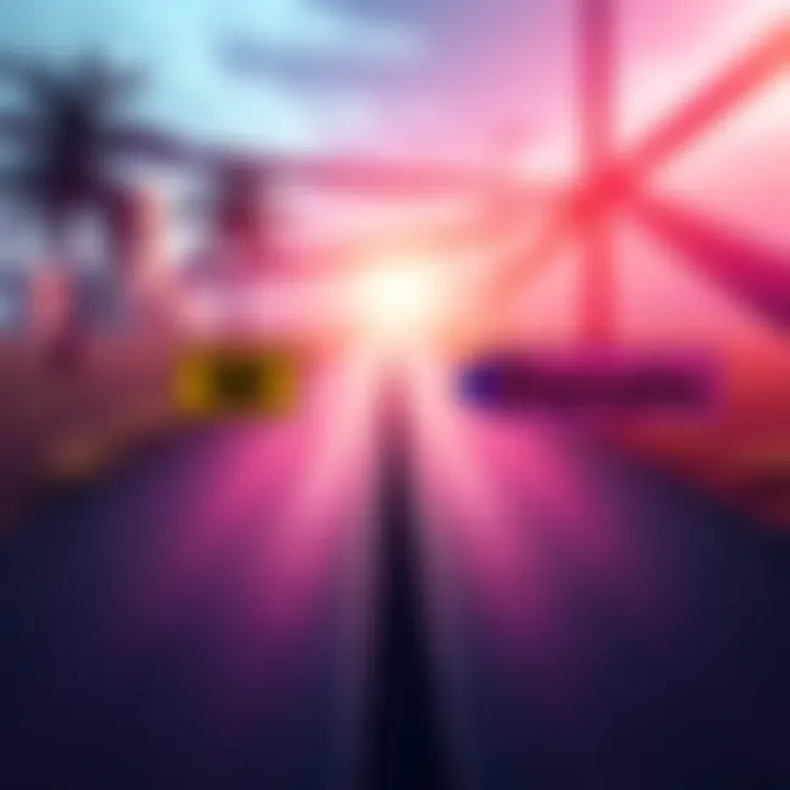 A visual representation of two paths labeled 'W' and 'Donate', illustrating decision-making in a vibrant setting.