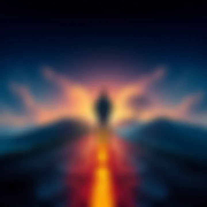 A person standing at a crossroads, contemplating different paths representing life choices.