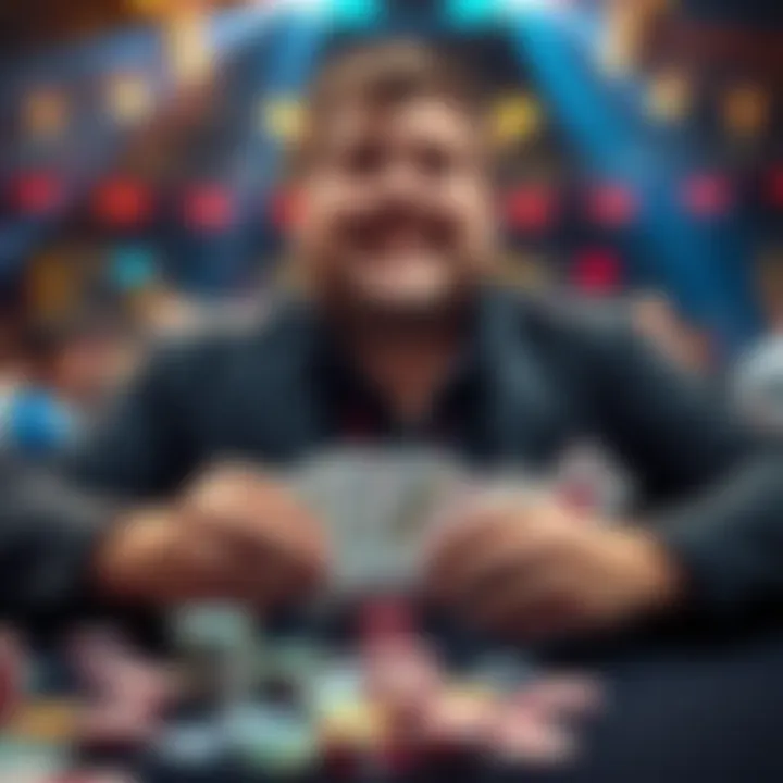 Chris Moneymaker at WSOP Chris Moneymaker celebrating his victory at the World Series of Poker, surrounded by poker chips and cards.