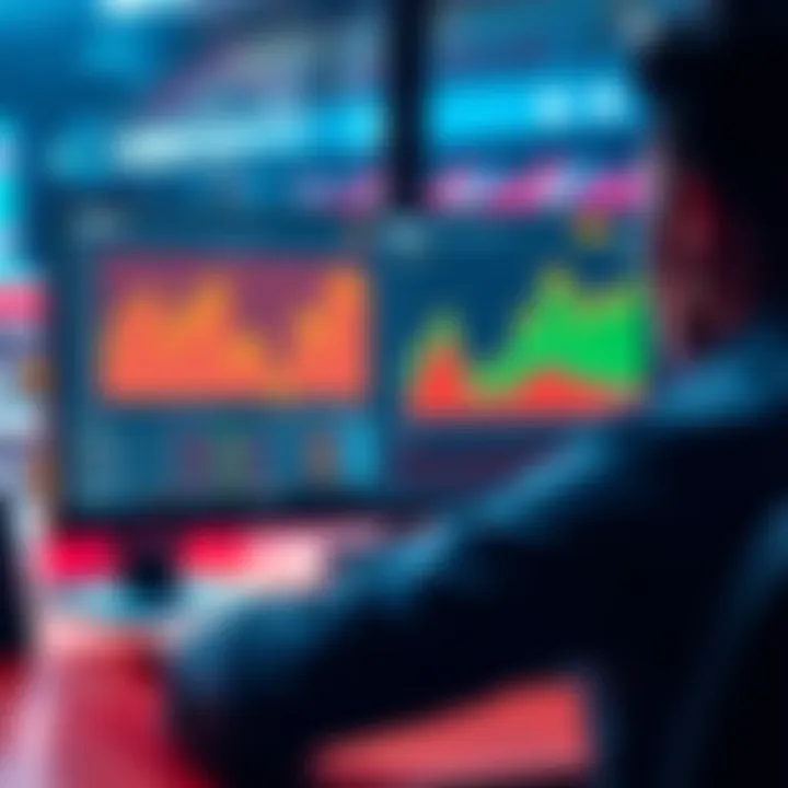 A user analyzing betting patterns on a computer using the Stake Analyzer Chrome extension, with a vibrant chart displayed on the screen.