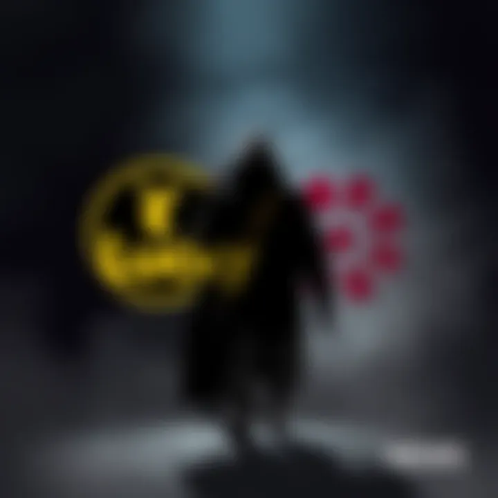 Graphic showing Chumba and LuckyScam logos with a shadowy figure representing hidden truths