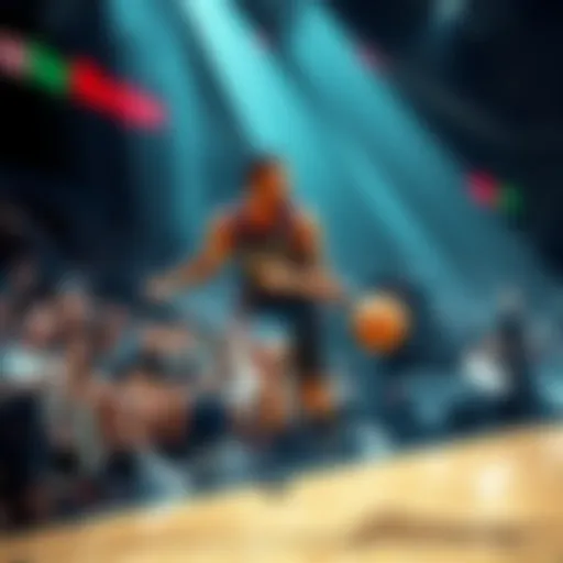 CJ McCollum dribbling the ball during a game as fans watch in the stands