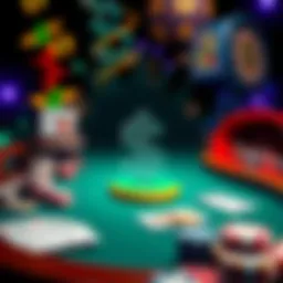 A collage of classic casino games like poker and blackjack with a digital payment symbol