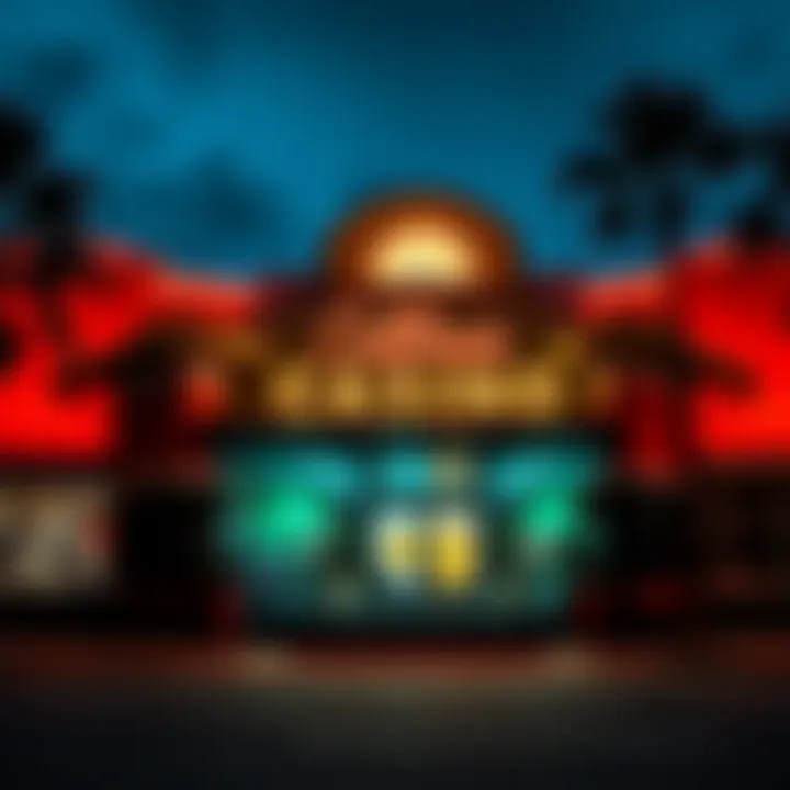 Clean California Casino Exterior A well-maintained casino building in Southern California with bright lights and a welcoming entrance, ensuring a pleasant atmosphere for visitors.