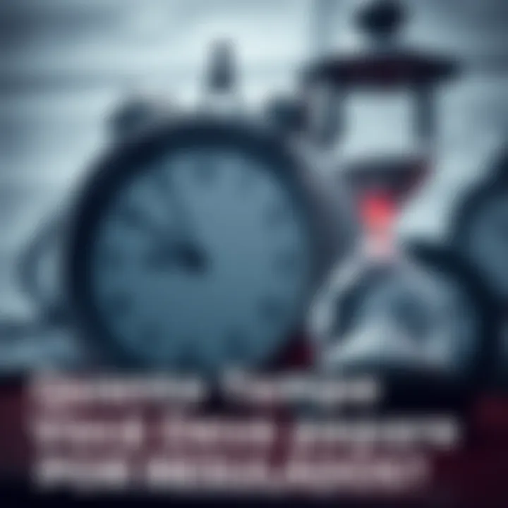 Clock with Hourglass A clock next to an hourglass to symbolize waiting for results.