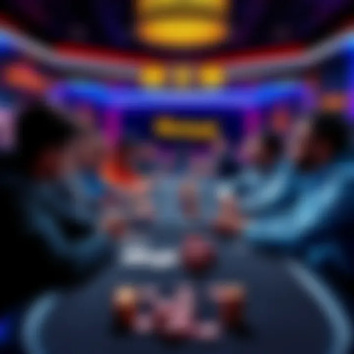 A group of poker players at Club WPTGold discussing suspicions of bots in their games, with cards and chips visible on the table.